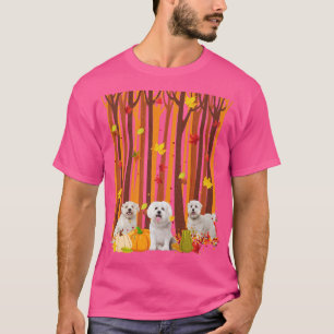 Hello Autumn Maltese Maple Leaf Fall Pumpkin Mens T-Shirt