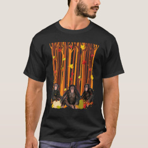 Hello Autumn Monkey Maple Leaf Fall Pumpkin Mens W T-Shirt