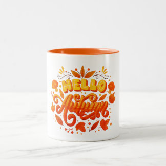 Hello Autumn Mug | Cosy Two-Tone Coffee Cup