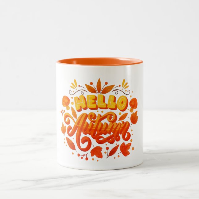 Hello Autumn Mug | Cosy Two-Tone Coffee Cup (Center)