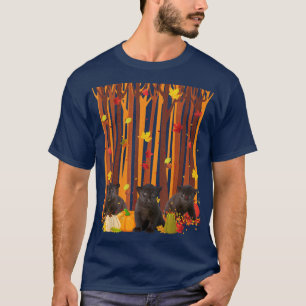 Hello Autumn Panther Maple Leaf Fall Pumpkin Mens T-Shirt