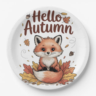 Hello Autumn Paper Plate