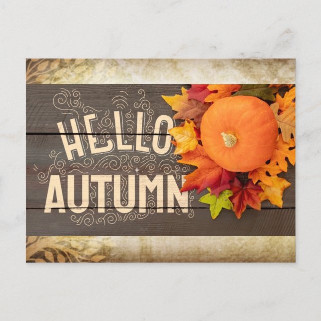 Hello autumn postcard (Front)