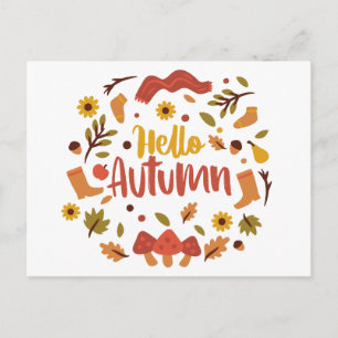 Hello Autumn Postcard