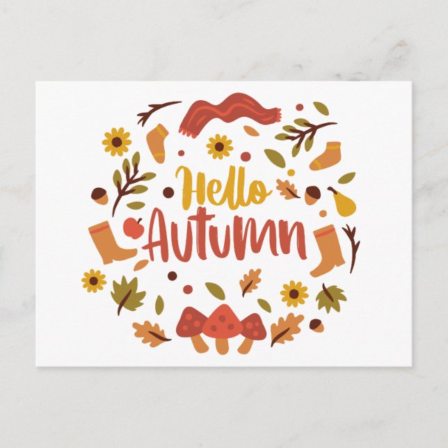 Hello Autumn Postcard (Front)