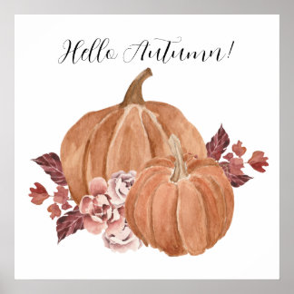 Hello Autumn Pumpkin  Poster