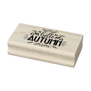 Hello Autumn Rubber Stamp