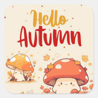 Hello Autumn  Square Sticker
