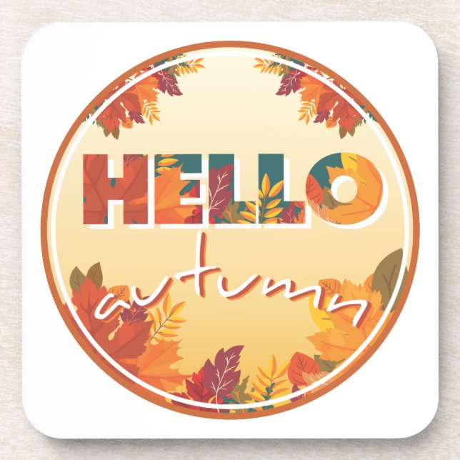 Hello Autumn, sticker, phone case, pillow Coaster (Front)