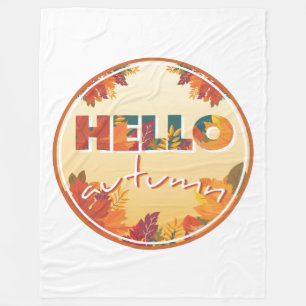 Hello Autumn, sticker, phone case, pillow Fleece Blanket