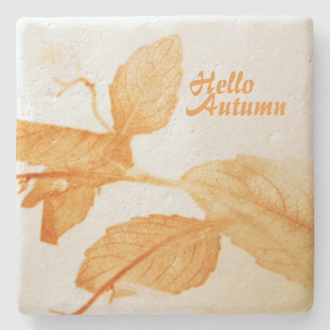 Hello Autumn Stone Coaster (Front)