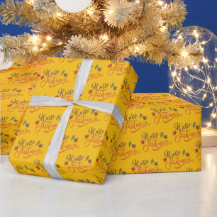 Hello Autumn Thanksgiving Wrapping Paper