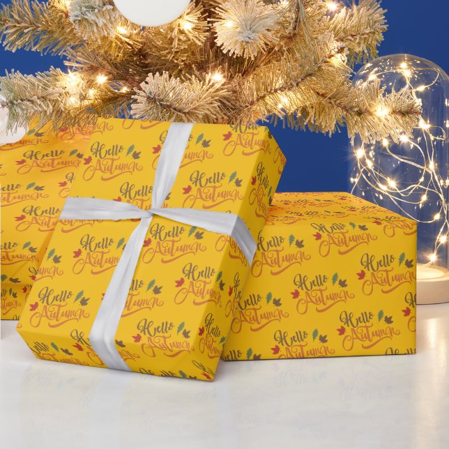 Hello Autumn Thanksgiving Wrapping Paper (Holidays)