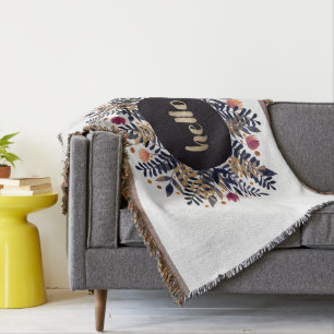 Hello autumn throw blanket
