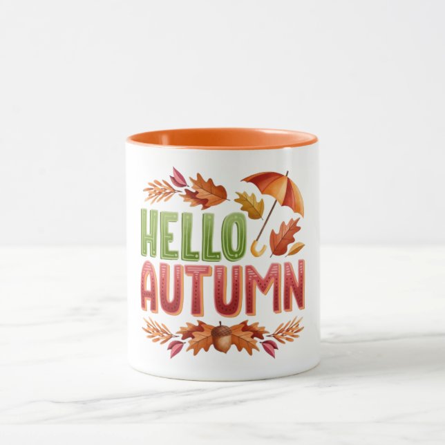 Hello Autumn Two-Tone Mug | Cozy Fall Gift (Center)