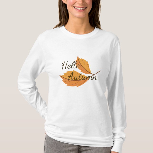 Hello Autumn - Vibrant Fall Foliage Collection T-Shirt (Front)