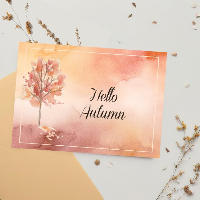Hello Autumn Watercolor Card (Creator Uploaded)