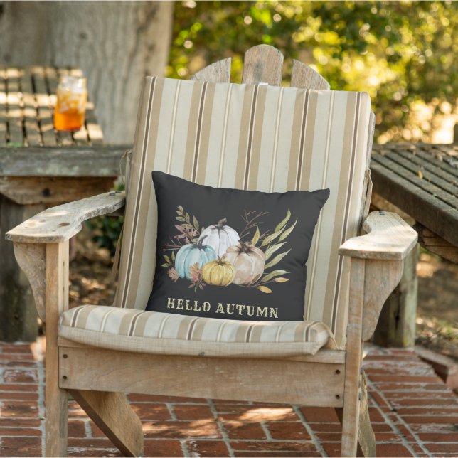 Hello Autumn Watercolor Pumpkins  Cushion (Chair)