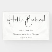 Hello Babies Modern Script Baby Shower