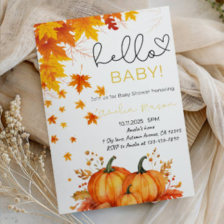 Hello Baby! Autumn Baby Shower Party Invitation