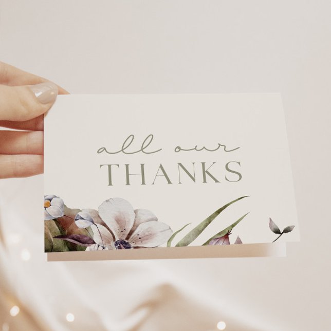 HELLO BABY | Autumn Botanical Baby Shower Thank You Card (Creator Uploaded)