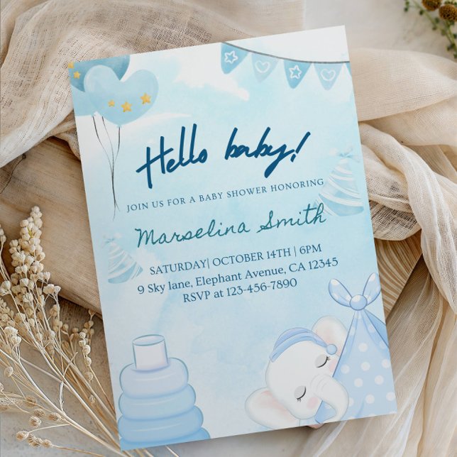 Hello Baby! Baby Shower-Gender Neutral Hello Baby  Invitation (Creator Uploaded)