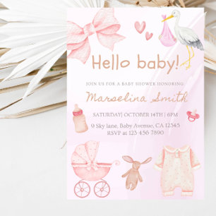 Hello Baby! Baby Shower - Sweet Modern Baby shower Invitation
