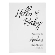 Hello Baby Baby Shower Welcome Sign 
