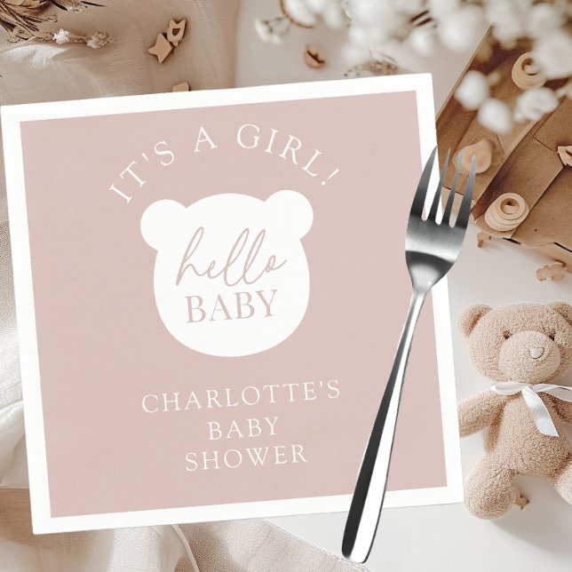 Hello Baby Bear It's a Boy Napkin (Creator Uploaded)