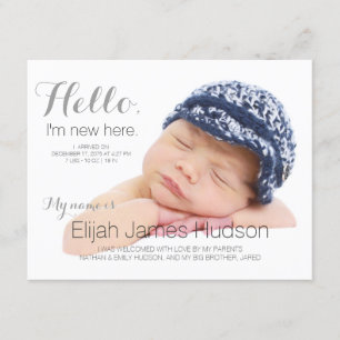 Hello Baby Birth Announcement