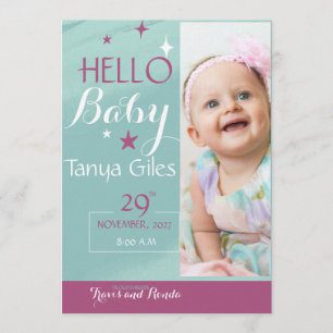 Hello Baby Birth Announcement Card