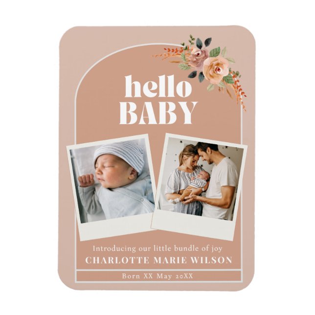 Hello Baby Birth Announcement  Magnet (Vertical)