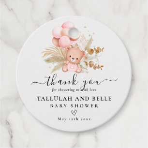 Hello Baby Boho Bear Shower Favour Tags
