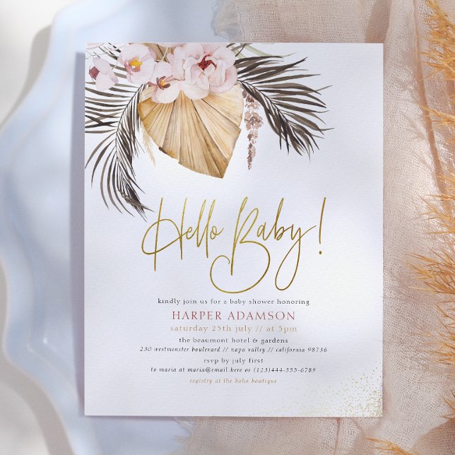 Hello Baby | Boho Pampas Grass & Dried Palm Budget (Creator Uploaded)