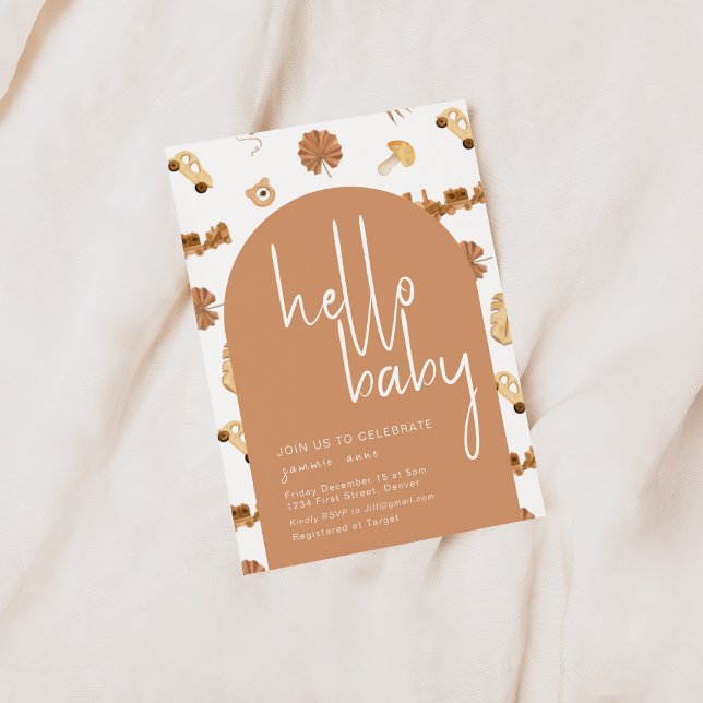 Hello Baby Boho Style Baby Shower Invitation  (Creator Uploaded)