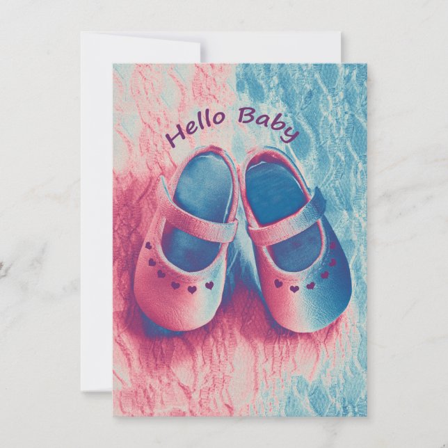 Hello Baby - charming Invitation (Front)