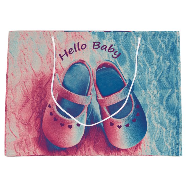 Hello Baby - charming Large Gift Bag (Front)