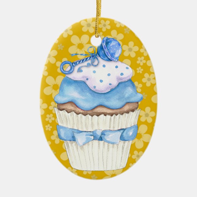 Hello Baby Cupcake ! Ceramic Tree Decoration (Front)