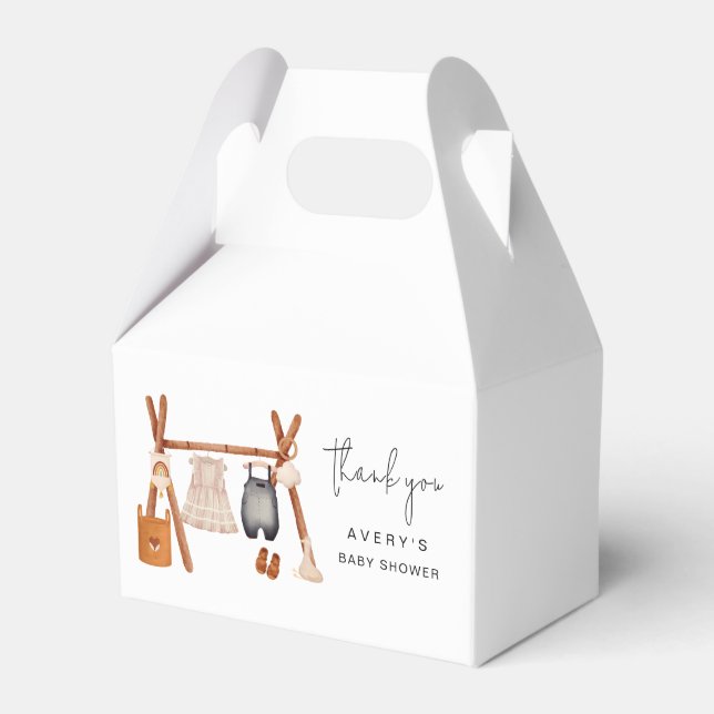 Hello Baby | Cute Boho Clothes Baby Shower  Favour Box (Front Side)