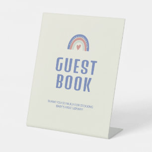 Hello Baby Cute Boho Guest Book Baby Shower  Pedestal Sign