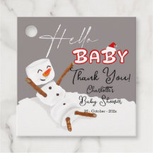 Hello Baby Cute Snowman Baby Shower
