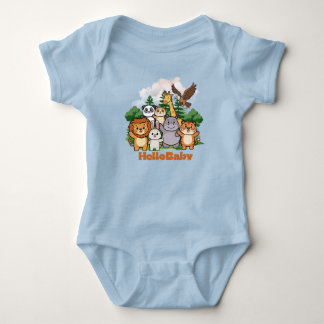 Hello Baby Cute Woodland Animals Nursery Baby Show Bodysuit