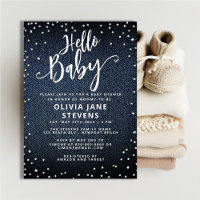 Hello Baby Denim Diamonds Neutral Baby Shower