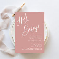 Hello Baby Dusty Pink/ Rose Bohemian Baby Shower
