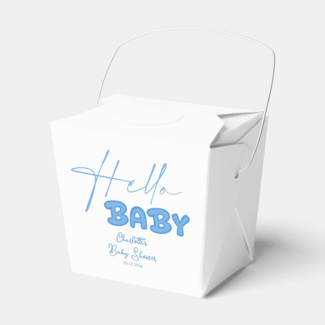Hello Baby Elegant Baby Shower Favour Box (Front Side)