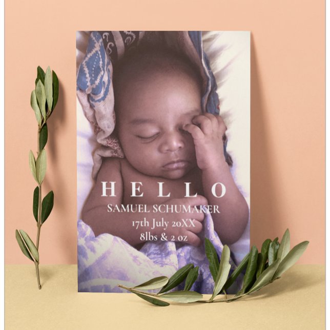 Hello Baby Flat Announcement Card (Creator Uploaded)