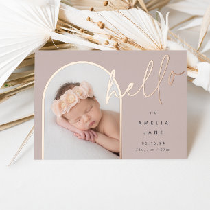 Hello Baby Foil Birth Announcement