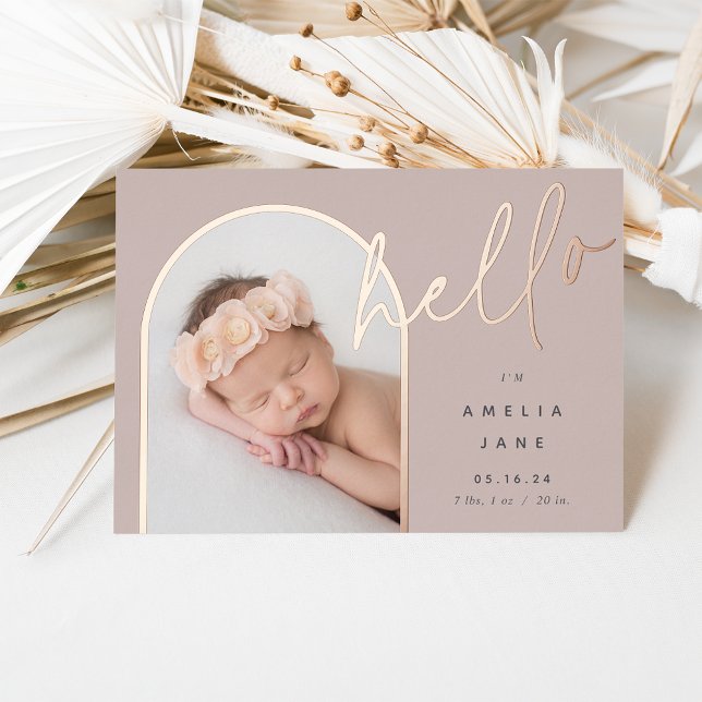 Hello Baby | Foil Birth Announcement (Creator Uploaded)