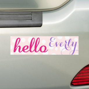 Hello Baby Girl Cute Colourful Pink Purple Bumper Sticker