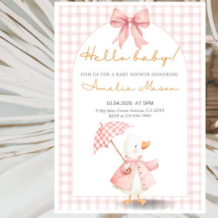 Hello Baby! Goose Baby Shower Party Invitation
